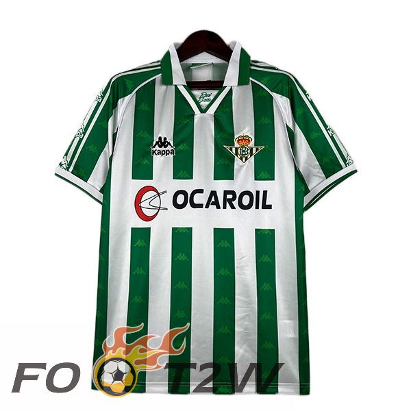 Maillot De Foot Real Betis Retro Domicile Blanc Vert 1995-1996