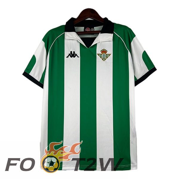 Maillot De Foot Real Betis Retro Domicile Blanc Vert 1998-1999