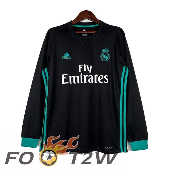 Maillot De Foot Real Madrid Retro Manche Longue Exterieur Noir 2017-2018