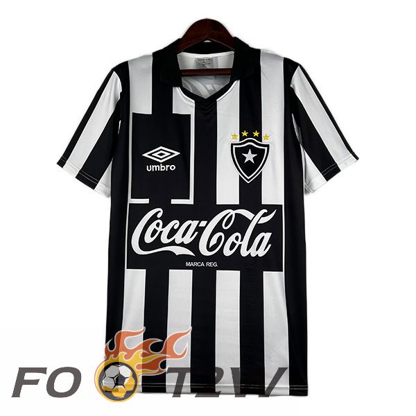 Maillot De Foot Botafogo Retro Domicile Noir Blanc 1992