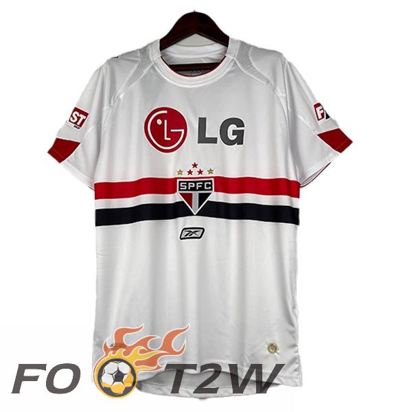 Maillot De Foot Sao Paulo FC Retro Domicile Blanc 2007-2008