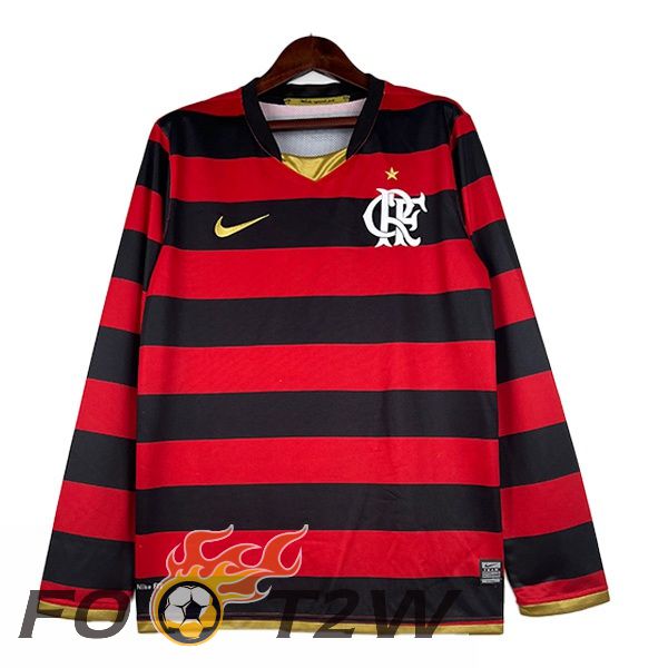 Maillot De Foot Flamengo Retro Domicile Manche Longue Rouge 2008-2009