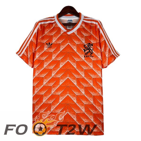 Maillot De Foot Pays-Bas Retro Domicile Orange 1988