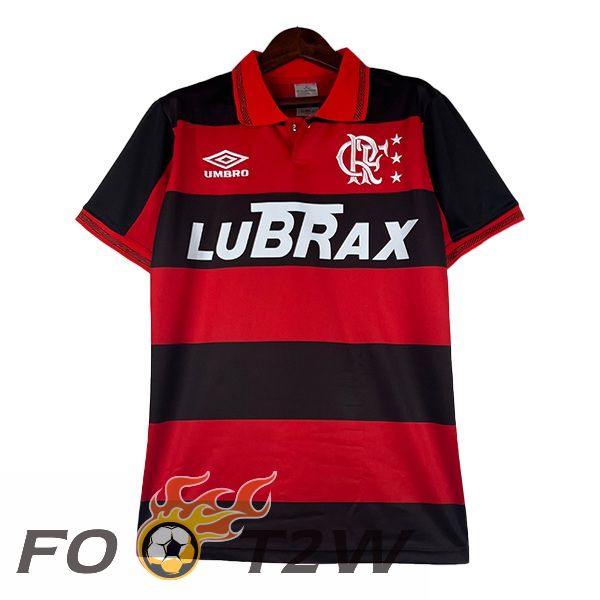 Maillot De Foot Flamengo Retro Domicile Rouge Noir 1990