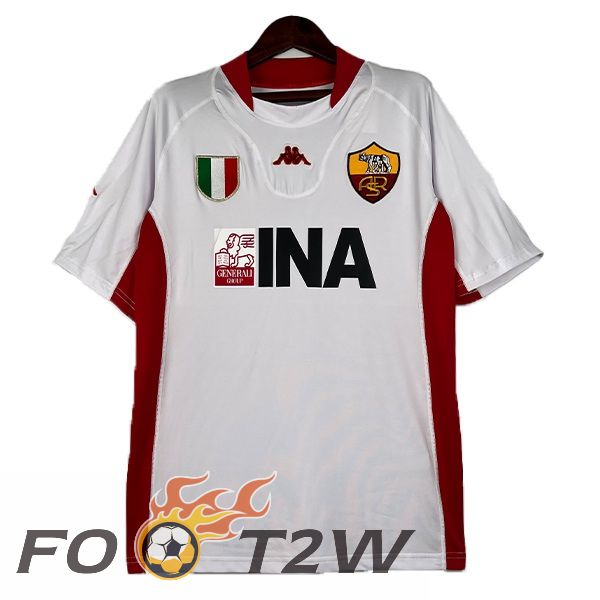 Maillot De Foot AS Roma Retro Exterieur Blanc 2001-2002