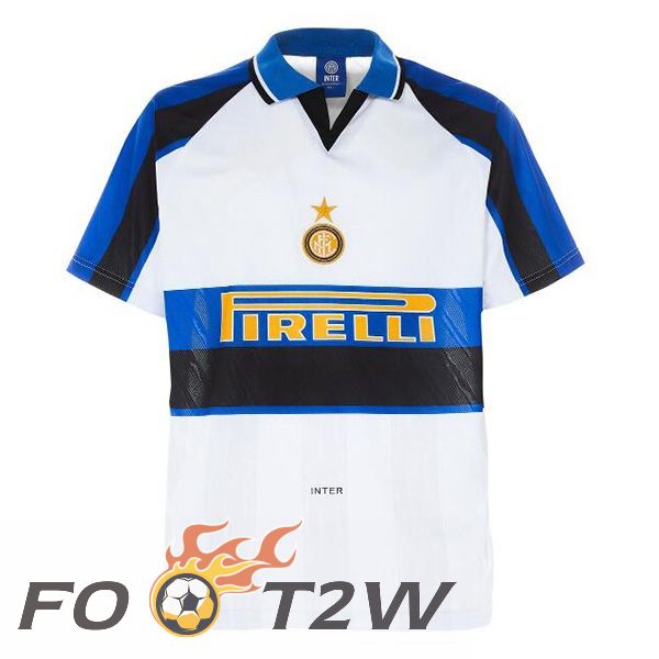 Maillot De Foot Inter Milan Retro Exterieur Blanc Bleu 1996-1997