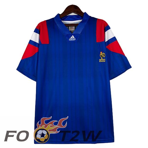 Maillot De Foot France Retro Domicile Bleu 1992-1994