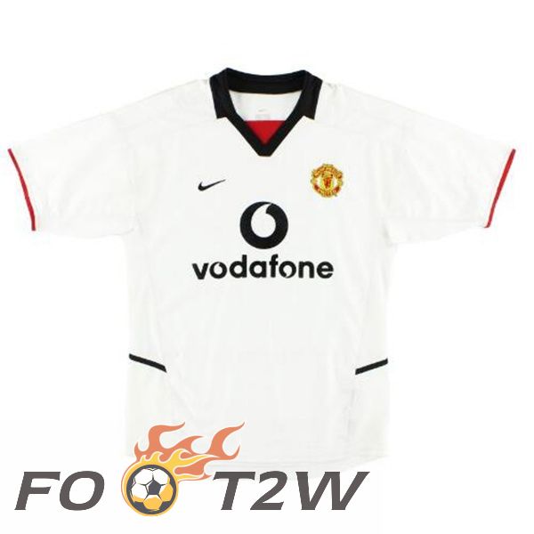 Maillot De Foot Manchester United Retro Exterieur Blanc 2002-2003