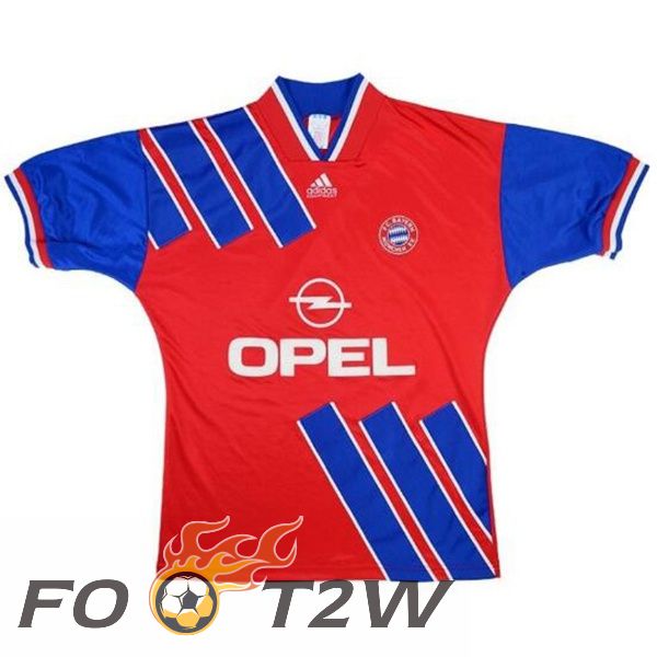 Maillot De Foot Bayern Munich Retro Domicile Rouge Bleu 1993-1995