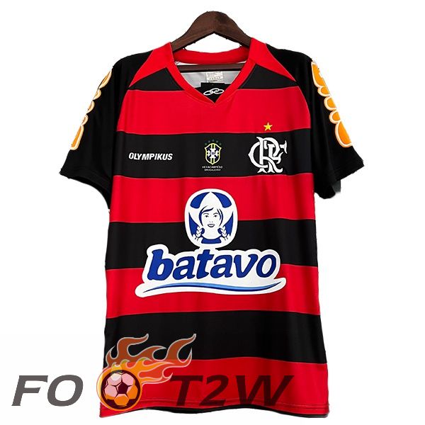 Maillot De Foot Flamengo Retro Domicile Noir Rouge 2010