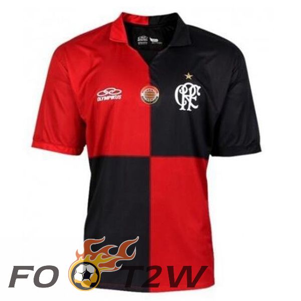 Maillot De Foot Flamengo Édition 100e Anniversaire Retro Domicile Noir Rouge 2012