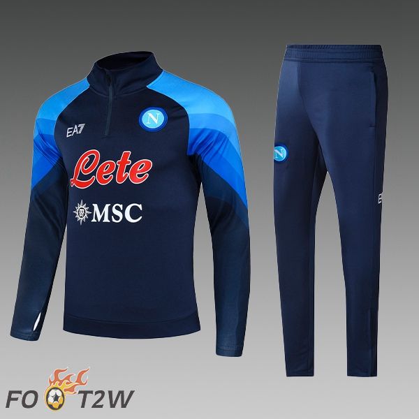 Ensemble Survetement De Foot SSC Naples Enfant Bleu 2022/2023