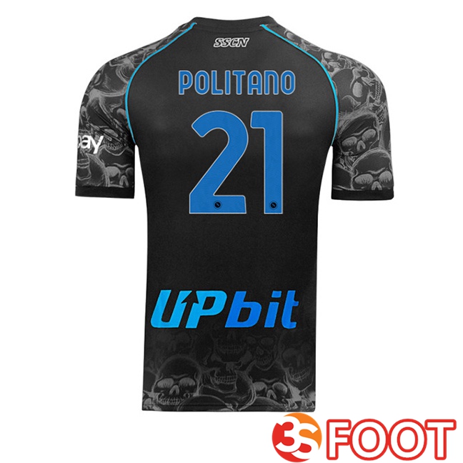 Maillot De Foot SSC Naples (Matteo Politano 21) Halloween Noir 2023/2024