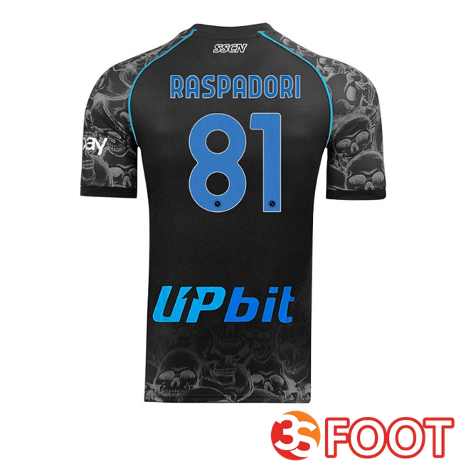 Maillot De Foot SSC Naples (Giacomo Raspadori 81) Halloween Noir 2023/2024