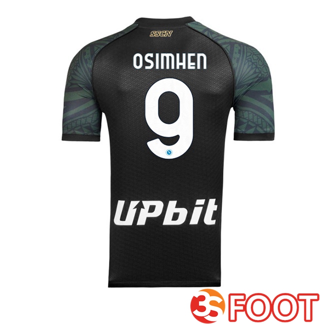 Maillot De Foot SSC Naples (Victor Osimhen 9) Third Noir 2023/2024