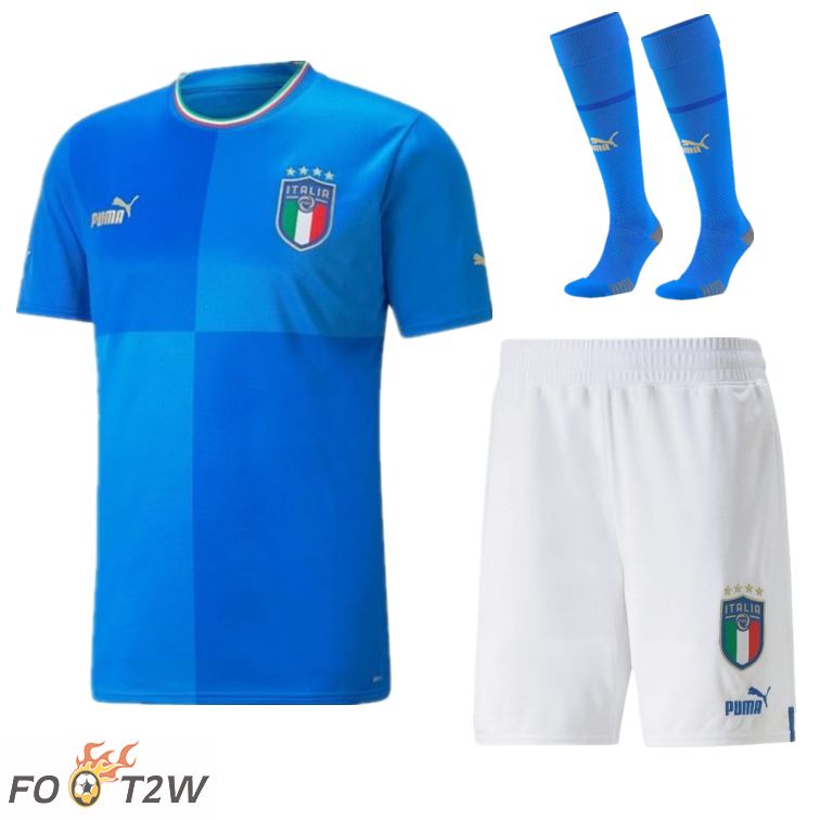 Ensemble Maillot Foot Italie Domicile (Short + Chaussettes) Coupe Du Monde 2022