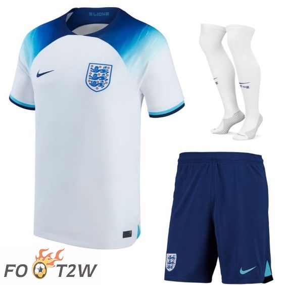 Ensemble Maillot Foot Angleterre Domicile (Short + Chaussettes) Coupe Du Monde 2022